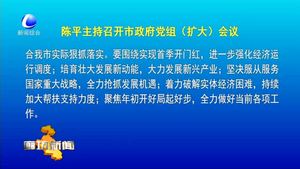 陳平主持召開市政府黨組（擴大）會議