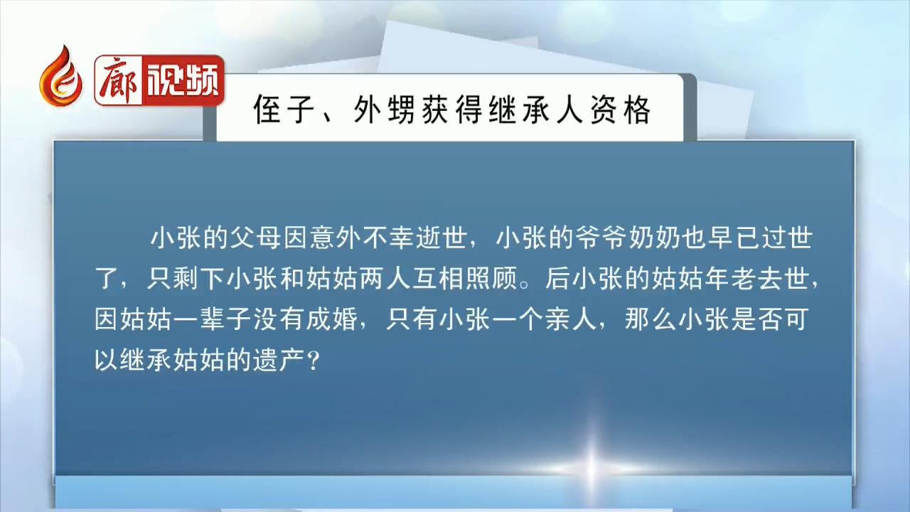 廊視頻 | 侄子、外甥獲得繼承人資格