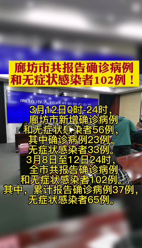 廊視頻 | 廊坊市共報告確診病例和無癥狀感染者102例！